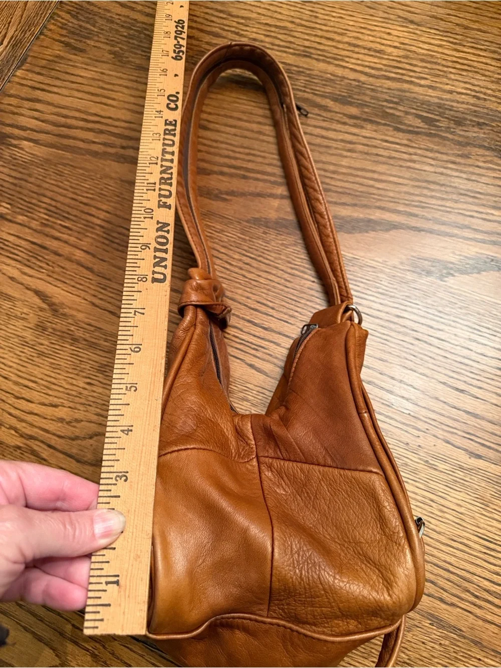 Gold Duck Soft Leather Convertible Backpack Crossbody Sling Bag Cognac Brown